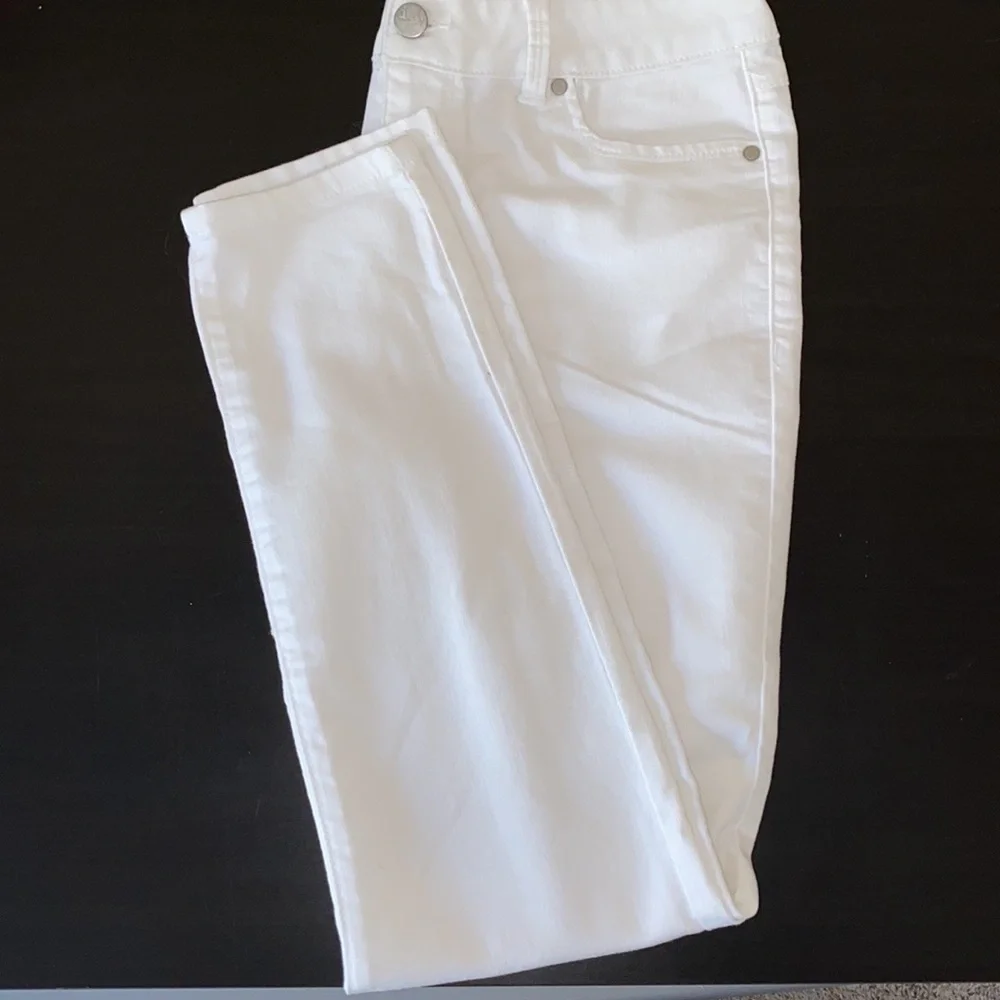 d.jeans Women’s Mid-Rise Crop Jeans White - Picture 4 of 5